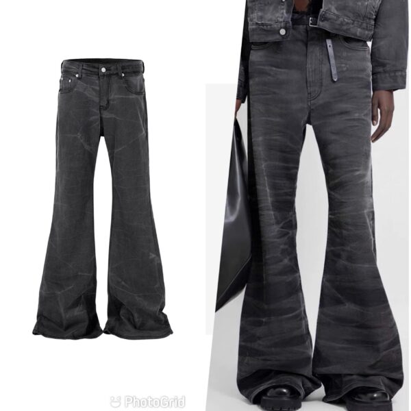 Black Flare Denim Trouser - Image 2